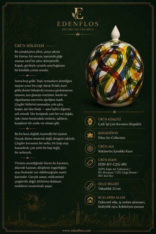 Sükûnetin İçindeki Kaos – Kapaklı Çini Kavanoz