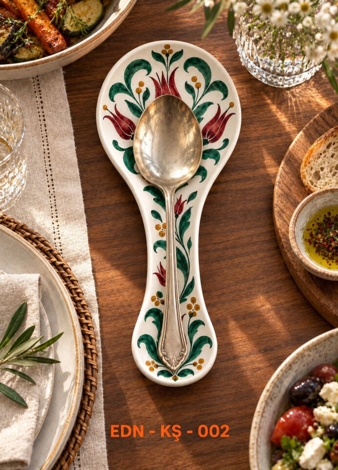 Lale Sarmaşığı El Yapımı Çini Kaşıklık