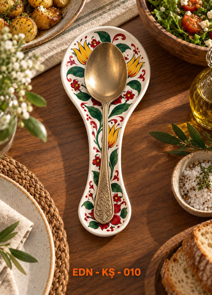 Bahar Buketi El Yapımı Çini Kaşıklık