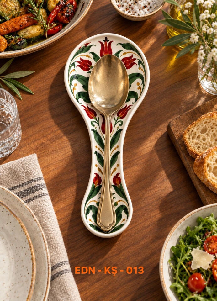 Lale Bahçesi El Yapımı Çini Kaşıklık