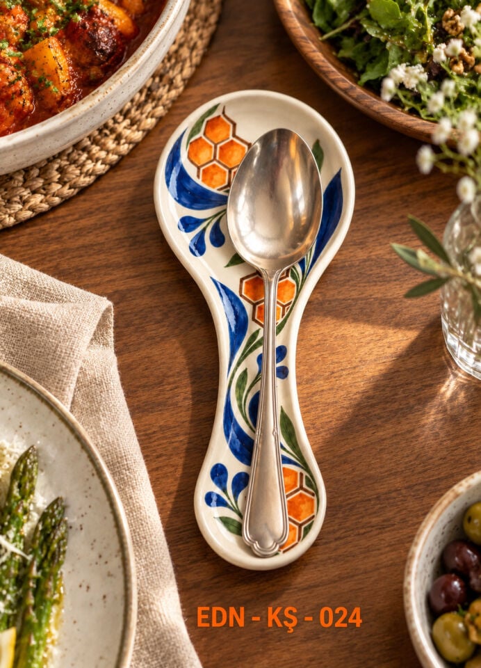 Bal Peteği El Yapımı Çini Kaşıklık