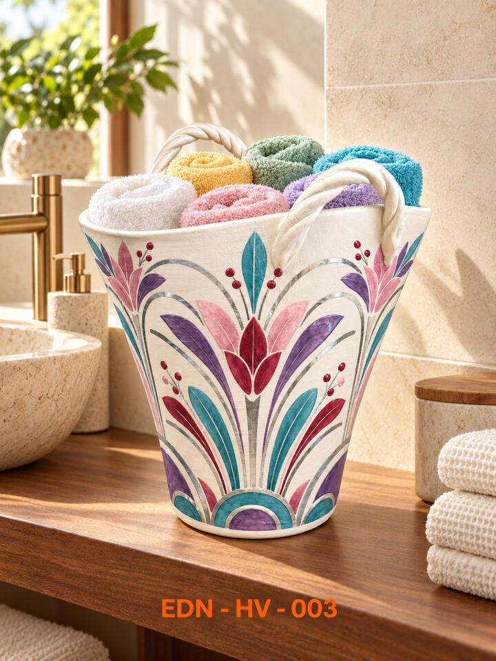 Pastel Lale El Yapımı Çini Havluluk