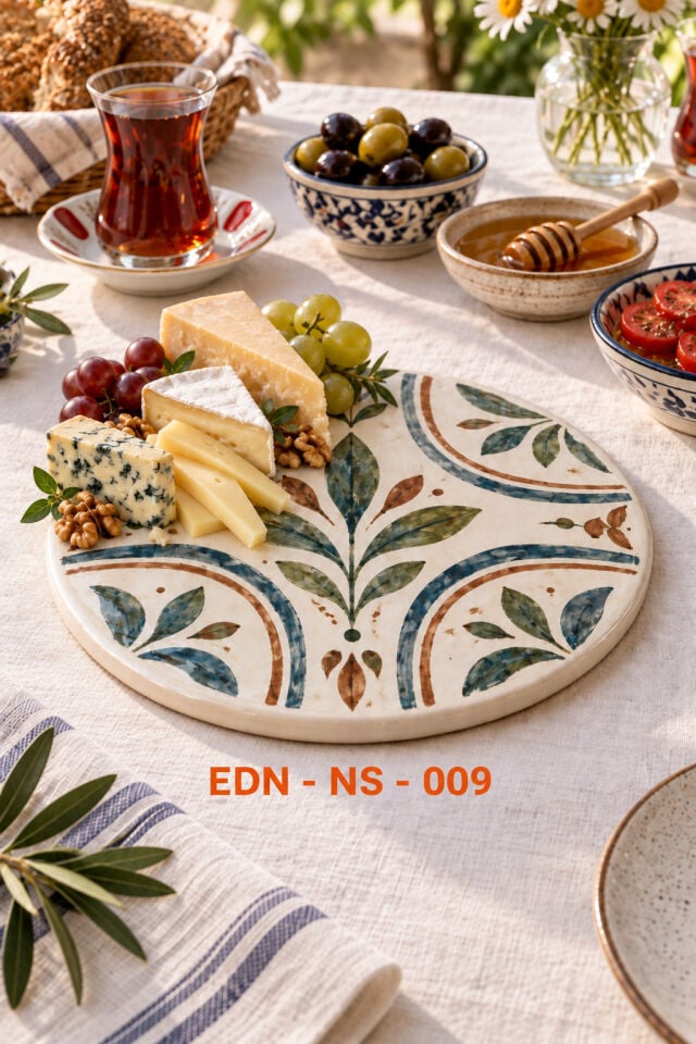 Toprak Kemer El Yapımı Çini Yuvarlak Nihale