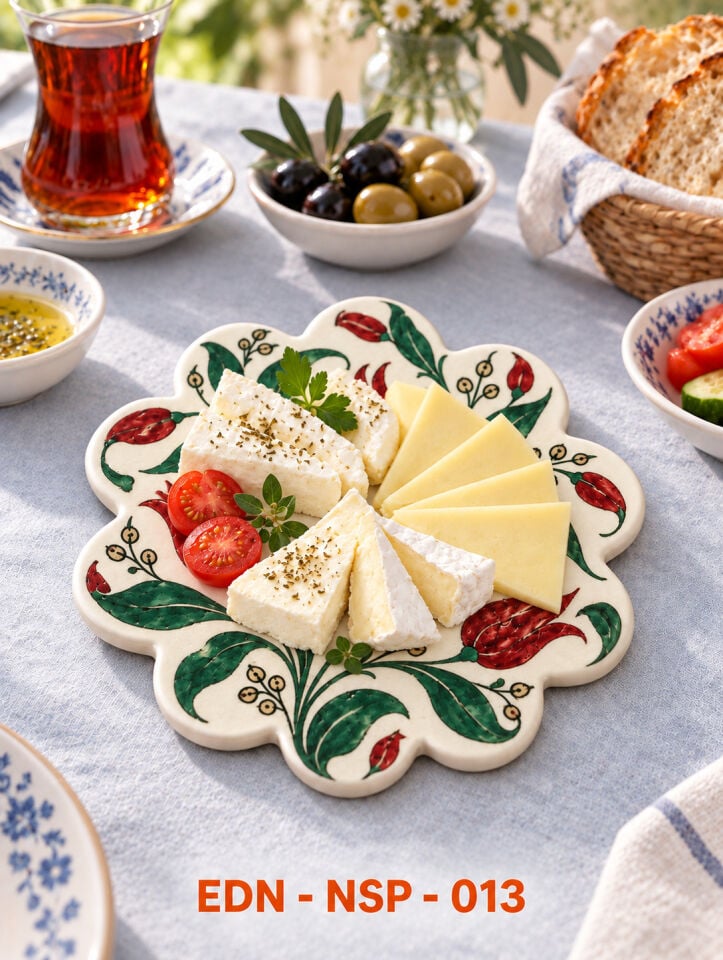 Bordo Lale El Yapımı Çini Papatya Nihale